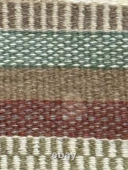 Navajo Native American Wool Rug 55x 31Southwestern Knotted Fringe Clean