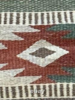 Navajo Native American Wool Rug 55x 31Southwestern Knotted Fringe Clean