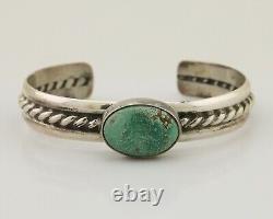 Navajo Natural Southwest Turquoise Bracelet 925 Silver Artist Native American