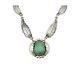 Navajo Necklace 925 Silver Green Turquoise Artist Signed C Montoya C. 80's