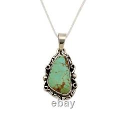 Navajo Necklace. 925 Silver Kingman Turquoise Native American Signed C. 1980's