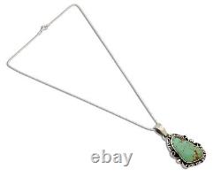 Navajo Necklace. 925 Silver Kingman Turquoise Native American Signed C. 1980's