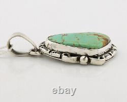 Navajo Necklace. 925 Silver Kingman Turquoise Native American Signed C. 1980's