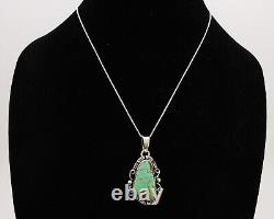 Navajo Necklace. 925 Silver Kingman Turquoise Native American Signed C. 1980's