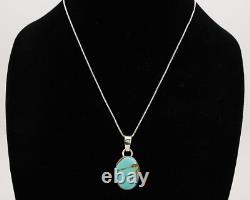 Navajo Necklace. 925 Silver Kingman Turquoise Native American Signed C. 1980's