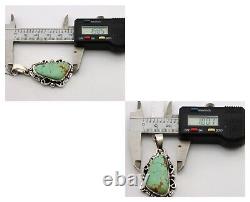 Navajo Necklace. 925 Silver Kingman Turquoise Native American Signed C. 1980's