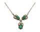 Navajo Necklace 925 Silver Natural Malchite Native American Signed Sn C. 80's