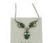 Navajo Necklace 925 Silver Natural Malchite Native American Signed Sn C. 80's