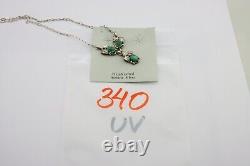Navajo Necklace 925 Silver Natural Malchite Native American Signed SN C. 80's