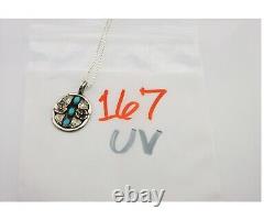 Navajo Necklace 925 Silver Natural Turquoise Artist Native American C. 80's