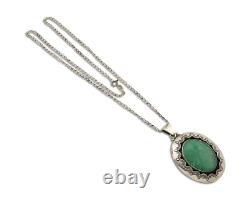 Navajo Necklace 925 Silver Natural Turquoise Artist Signed M Montoya C. 80's