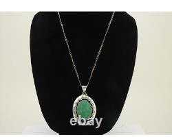 Navajo Necklace 925 Silver Natural Turquoise Artist Signed M Montoya C. 80's
