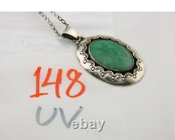 Navajo Necklace 925 Silver Natural Turquoise Artist Signed M Montoya C. 80's