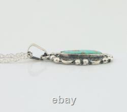 Navajo Necklace 925 Silver Natural Turquoise Native American Artist C. 80's