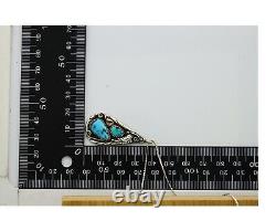 Navajo Necklace 925 Silver Natural Turquoise Native American Artist C. 80's