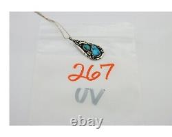 Navajo Necklace 925 Silver Natural Turquoise Native American Artist C. 80's