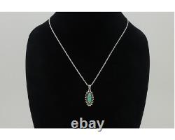 Navajo Necklace 925 Silver Natural Turquoise Native American Artist C. 80's