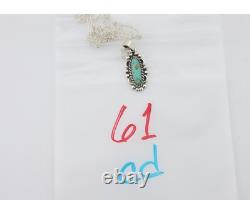 Navajo Necklace 925 Silver Natural Turquoise Native American Artist C. 80's