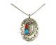 Navajo Necklace 925 Silver Spiderweb Turquoise Native American Artist C. 80's