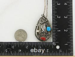 Navajo Necklace Sterling Silver Vintage Natural Gemstone Native American Artist