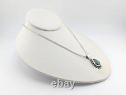 Navajo Necklace Turquoise Pendant Liquid Silver Chain Handmade Native American