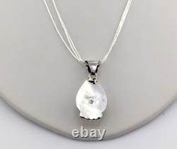 Navajo Necklace Turquoise Pendant Liquid Silver Chain Handmade Native American