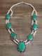 Navajo Nickel Silver & Green Howlite Necklace Cleveland