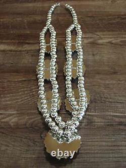 Navajo Nickel Silver & Green Howlite Necklace Cleveland