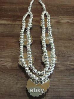 Navajo Nickel Silver & White Howlite Necklace Cleveland