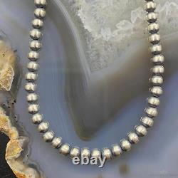 Navajo Pearl Beads 4 mm Sterling Silver Necklace 20 Length For Women