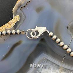Navajo Pearl Beads 4 mm Sterling Silver Necklace 20 Length For Women