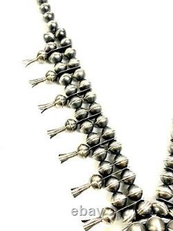 Navajo Pearl Sterling Silver Handmade Squash Blossom Necklace By Shirley Lee