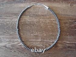 Navajo Pearl Sterling Silver Saucer Bead Hand Strung 16 Necklace Doreen Jake