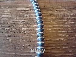 Navajo Pearl Sterling Silver Saucer Bead Hand Strung 16 Necklace Doreen Jake