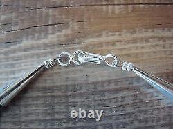 Navajo Pearl Sterling Silver Saucer Bead Hand Strung 16 Necklace Doreen Jake