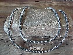 Navajo Pearl Sterling Silver Saucer Bead Hand Strung 35 Necklace Doreen Jake