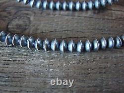 Navajo Pearl Sterling Silver Saucer Bead Hand Strung 35 Necklace Doreen Jake
