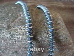 Navajo Pearl Sterling Silver Saucer Bead Hand Strung 35 Necklace Doreen Jake
