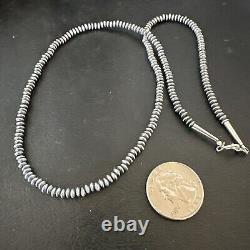 Navajo Pearl Sterling Silver Saucer Bead Hand Strung 4mm 20 Necklace 60420