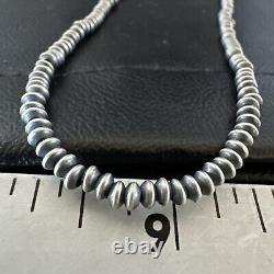 Navajo Pearl Sterling Silver Saucer Bead Hand Strung 4mm 20 Necklace 60420