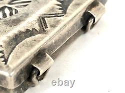 Navajo Pill Box Vintage Stamped 925 Sterling Silver Native American Handmade