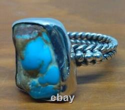 Navajo Ring. 925 Silver Bisbee Turquoise 5.6 Grams Nugget Native American Size 7