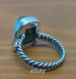 Navajo Ring. 925 Silver Bisbee Turquoise 5.6 Grams Nugget Native American Size 7