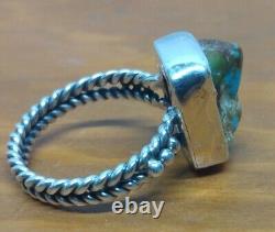 Navajo Ring. 925 Silver Bisbee Turquoise 5.6 Grams Nugget Native American Size 7