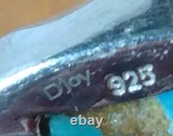 Navajo Ring. 925 Silver Bisbee Turquoise 5.6 Grams Nugget Native American Size 7