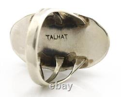 Navajo Ring. 925 Silver Blue Gem Turquoise Native American Artist C. 80's