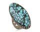 Navajo Ring 925 Silver Blue Spiderweb Turquoise Native American Artist C. 80's