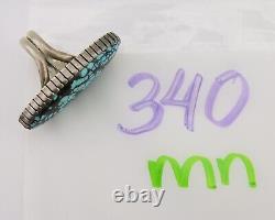 Navajo Ring 925 Silver Blue Spiderweb Turquoise Native American Artist C. 80's