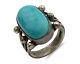 Navajo Ring. 925 Silver Blue Turquoise Native American Artist C. 1980's