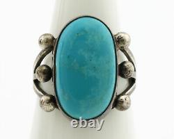 Navajo Ring. 925 Silver Blue Turquoise Native American Artist C. 1980's
